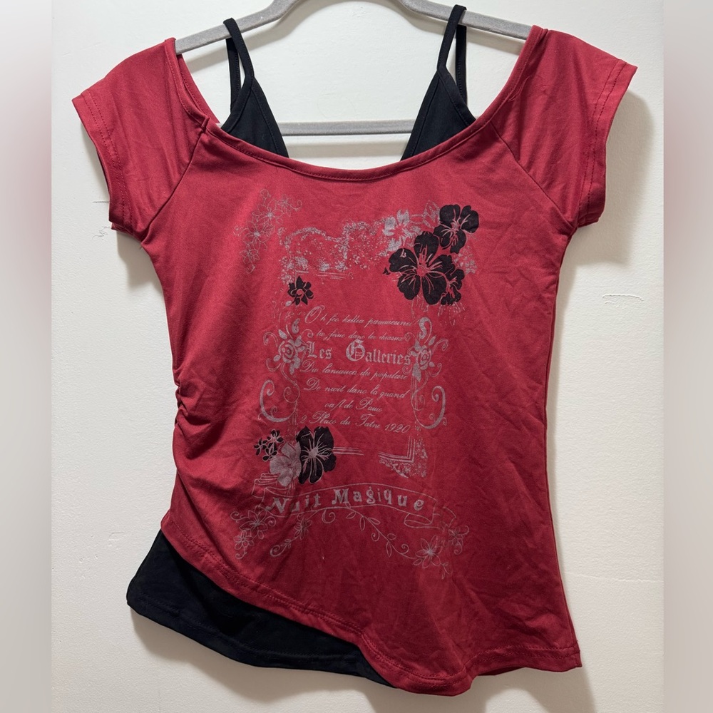 Y2K Red Graphic Women's Top